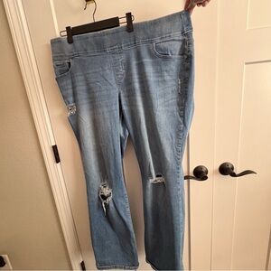 Old Navy, boot cut, pull up, plus 22, distressed jeans. school, teacher, casual